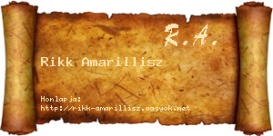 Rikk Amarillisz névjegykártya